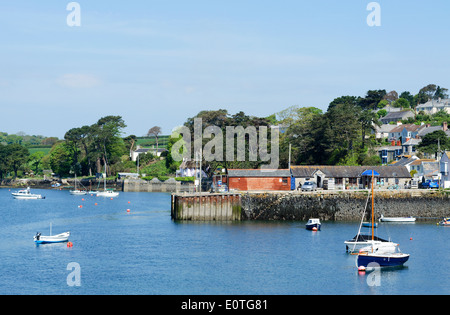 the river side village of flushing near falmouth in cornwall, uk Stock Photo
