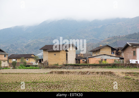 traditional hakka earthen houses in fujian province, china. classified as world unesco heritage. Stock Photo