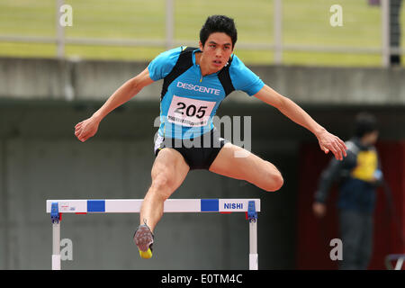 Toho Minnano Stadium, Fukushima, Japan. 18th May, 2014. Takatoshi Abe, MAY 18, 2014 - Athletics : The 56th East Japan Industrial Athletics Championship Men's 400mH at Toho Minnano Stadium, Fukushima, Japan. © YUTAKA/AFLO SPORT/Alamy Live News Stock Photo