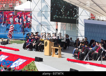 Philadelphia, Pennsylvania, USA. 19th May 2014. Singer John Legend delivers commencement speech to students of the University of Pennsylvani Credit:  B.O'Kane / Alamy Live News Stock Photo