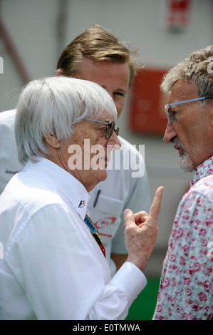 Formula One Grand Prix of Spain 2014 ---- Formula 1 Boss Bernie Ecclestone (GBR) and Eddie Jordan Stock Photo