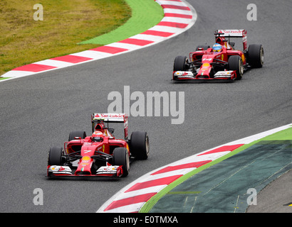 Kimi Räikkönen -- Raikkonen, Raeikkonen (FIN), Ferrari F14 T and Fernando Alonso (ESP) , Ferrari F14 T Stock Photo