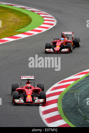 Kimi Räikkönen -- Raikkonen, Raeikkonen (FIN), Ferrari F14 T and Fernando Alonso (ESP) , Ferrari F14 T Stock Photo