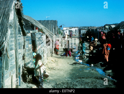A street of slum dwellings in Karachi, Pakistan Stock Photo