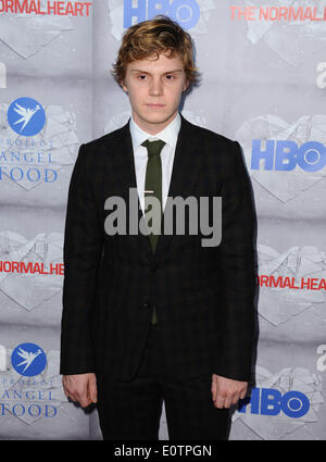 Los Angeles, California, USA. 19th May, 2014. Evan Peters attending the HBO Premiere of ''The Normal Heart'' held at the The WGA Theater in Beverly Hills, California on May 19, 2014. 2014 Credit:  D. Long/Globe Photos/ZUMAPRESS.com/Alamy Live News Stock Photo