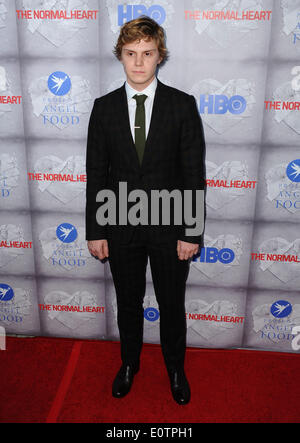 Los Angeles, California, USA. 19th May, 2014. Evan Peters attending the HBO Premiere of ''The Normal Heart'' held at the The WGA Theater in Beverly Hills, California on May 19, 2014. 2014 Credit:  D. Long/Globe Photos/ZUMAPRESS.com/Alamy Live News Stock Photo