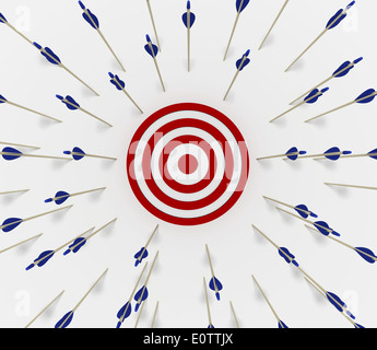 Tens of arrows that have missed the target Stock Photo