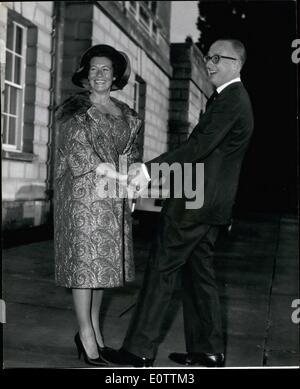 Sep. 09, 1960 - The Duke of Bedford Marries; The 43 year old Duke of Bedford was married yesterday, to 40 year old MME, Nicole Milinair, French TV producer, at the register Office at Ampthill, Bedfordshire. Photo Shows Happy picture of The DUke of Bedford and his bride, at Woburn Abbay, the Duke's home yesterday. Stock Photo