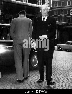 Harold Macmillan, the Prime Minister, walking with Lady Sopwith when ...