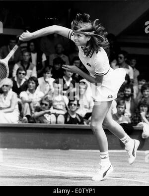 Hana Mandikova playing in a tennis match Stock Photo