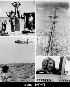 Series of photos of Michael Lithgow during flight Stock Photo