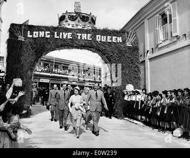 Queen Elizabeth II and Prince Philip visiting Bermuda Stock Photo