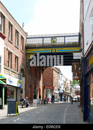 St Petersgate bridge as seen from Little Underbank in Stockport Cheshire UK Stock Photo