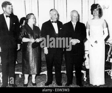 President Kennedy and Nikita Khrushchev at gala Stock Photo