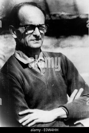 Adolf Eichmann awaiting his trial in Jerusalem Stock Photo