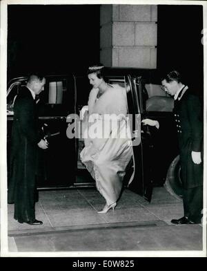 Nov. 11, 1961 - Princess Alexandra in Tokyo. Arrives for Banquet at Imperial Palace: Photo shows H.R.H. Princess Alexandra steps from her car - when she arrived at the Imperial Palace, Tokyo - for the banquet held in her honour by the Emperor. Stock Photo