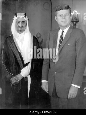 King Faisal visits President Kennedy at White House Stock Photo