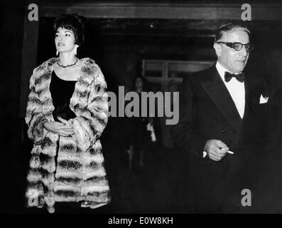 Aristotle Onassis and Maria Callas at Nymph Awards Stock Photo