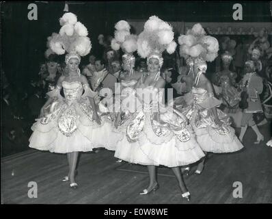 Dec. 12, 1961 - Paris Lido world famous night club stages new show: The ''Lido'', one of the world's most famous night clubs has opened with a new show: The girls of the new show in a scene depicting the pomp of the Chateau of versailles under Louis XIV. Stock Photo