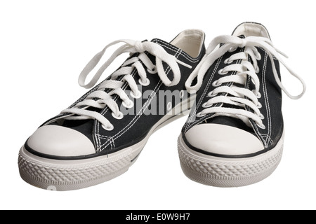 Black men's shoes on a white background Stock Photo - Alamy