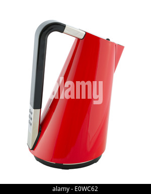 Kitchen appliances - an electric kettle of red color, isolated on a white background Stock Photo