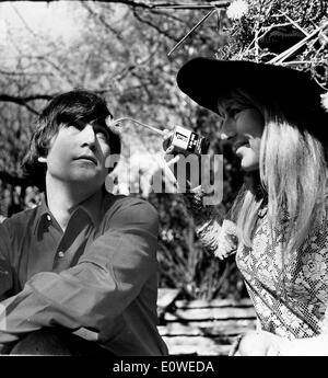 Beatles singer John Lennon with wife Cynthia Stock Photo