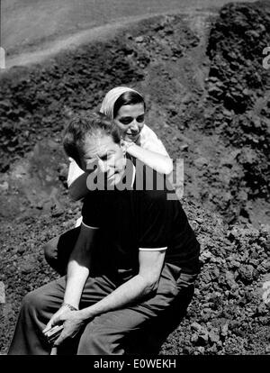 Jean-Pierre Aumont and Marisa Pavan at film festival Stock Photo