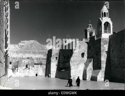 Dec. 12, 1962 - Christmas in Jerusalem; Like Bethlehem also Jerusalem is every year during the Christmas time the end of Christian pilgrims of all parts of the world. In Jerusalem, special in the Christians districts of this splited town, during the Christmas time there is an active life. On Christ day people of all nationalities will hear the gospel in the grave church of Jerusalem. Stock Photo