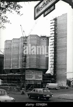 Mar. 03, 1963 - Berlins biggest place of reshipment of cement is built presently at the Berlin West - harbour. The cementsile contains 14 silo-cells with a holding capacity of together 11 200 cubic metres. ''The Berlin Harbour and warehouse industry'' wants to make possible by this big silo the storing of the always rising reserve of the building trade. Stock Photo