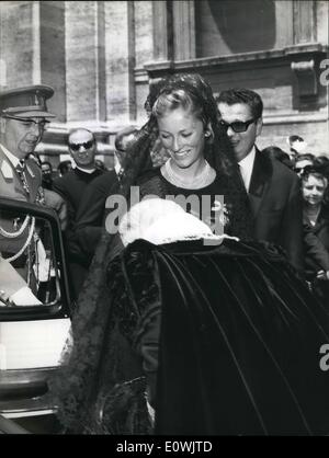 Jun. 06, 1963 - The last ''Novendiale'' in memory of Pope John XIII was collaborated this morning in San Peter Basilica, officiated by car. Tisserant Dean of Cardinal Colleges. Present to the ceremony 83 official delegations from all the world; vice president Johnson USA delegation Prince Alberto od Liegi and his wife Princess Paola, French Minister Couve de Mourville, Ireland Premier Lemass, Italian Princess Maria Gabriella de Savois. on Fanfani as chief of an official delegation representative of Italian government and many other personalities Stock Photo