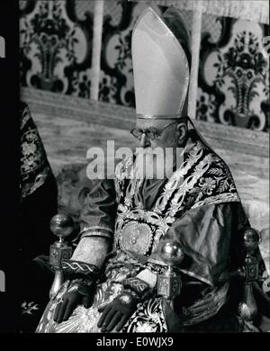 Jun. 06, 1963 - This morning cardinal Eugene Tisserant Holy College Dean celebrated in San Peter the ''Holy Ghost Mass''; to the ceremony were present all the 80 cardinals who began after the Conclave meeting for new Pope election. Stock Photo