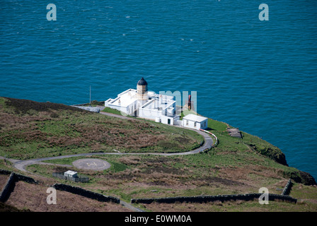 18th Century White Painted Mull of Kintyre Lighthouse Stock Photo