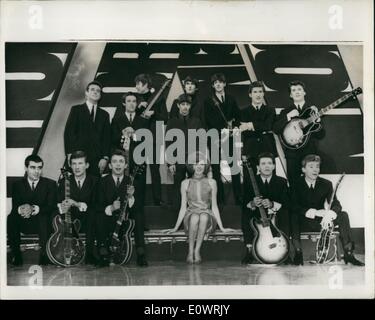 Dec. 12, 1963 - The Golden Lads (And Lass) Of Liverpool: The money spinning lads of Liverpool who make up the Liverpool Sound, were all together under one roof rehearsing Sound, were all together under one roof rehearsing for the television show ''Thank Your Lucky Stars''. the Top Pop line up consisted the Beatles Billy J. Kr Amer and the Dakotas and the searchers also the swinging Liverpool lass Cilla Black. The only absentees from the Liverpool pop line up were Gerry and The Pacemakers who were working in London. Photo shows On the left are Billy J Stock Photo