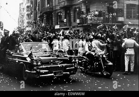 Prime Minister Nikita Khrushchev drives through streets Stock Photo