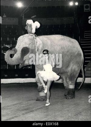 Dec. 01, 1964 - Angelica Buckler with Jumbo the Elephant Stock Photo