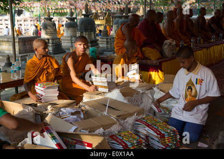 Bodh Gaya is a major Buddhist pilgrimage site in India, known for the Bodhi tree under which the Buddha gained enlightenment. Stock Photo