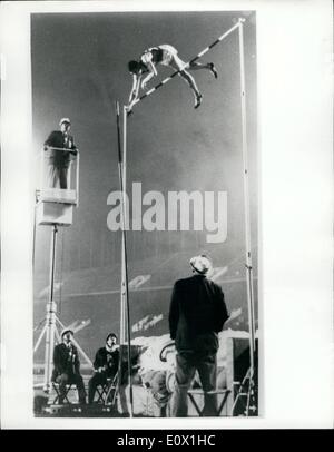 Oct. 10, 1964 - Olympic Games in Tokyo. Gold Medal for U.S.A. in pole Vault.: A fine study of Fred Hansen, of U.S.A. as he wins Stock Photo