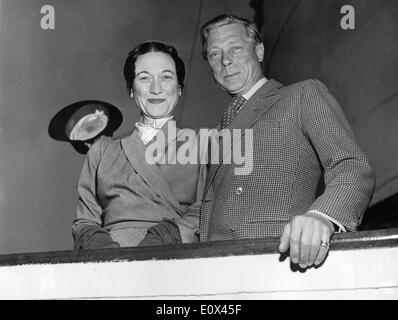 Duke and Duchess of Windsor on the 'Queen Mary' Stock Photo