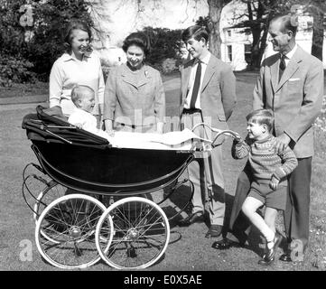 Members of the British Royal Family outside the Frogmore House Stock Photo