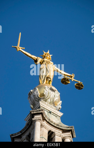 Statue of Lady Justice on the Old Bailey central criminal courts in London United Kingdom Stock Photo