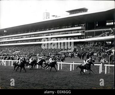 May 05, 1965 - Racing At Ascot: Photo Shows Princelone, ridden by D. Keith, easily winning the Victoria Cup at Ascot today. Young Christopher (L. Piggott), was second and King's Leap (D. Smith), was third. Stock Photo