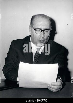 Jul. 07, 1965 - In spite of the sultry weather, ''Cinecitta'' works. The famous italian director Roberto Rossellini, the ''father'' of neo-realism, hold a press conference, today, at the Foreign Press Association in Roma. Photo shows Robert Rossellini. Stock Photo