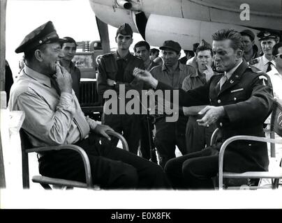 Aug. 08, 1965 - The most sympathetic screen stars are John Wayne and kirk Douglas, who are actually a Rome for work in the film Stock Photo