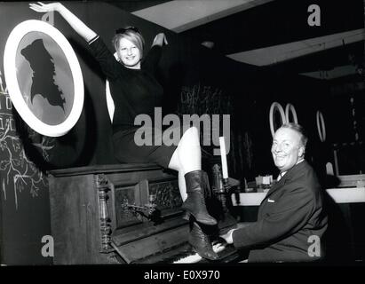 Oct. 10, 1965 - It is a wonderful thing to play piano: .. is the meaning of Lou van Burg, the famous television manager. Together with his sweety ''escorting'', the Italian television-star Mina, Lou van Burg is rehearsing a duet. Lou van Burg and Mina will be seen in German television in a live-show from Munich. Stock Photo