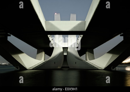 Modern Sheikh Zayed Bridge designed by Zaha Hadid in Abu Dhabi United Arab Emirates Stock Photo