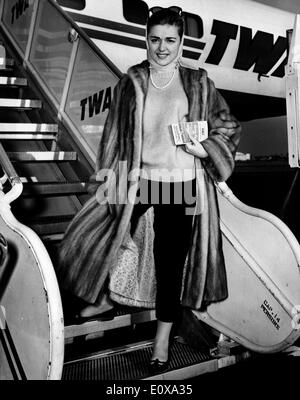 Opera singer Anna Maria Alberghetti arriving in New York Stock Photo