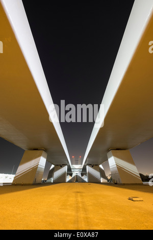 Modern Sheikh Zayed Bridge designed by Zaha Hadid in Abu Dhabi United Arab Emirates Stock Photo