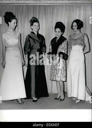 Jan. 01, 1966 - Mrs. Ratna Sari Dewi, Sukarno's wife, who is in Rome for a little stay, visited the stelier of the Fontena Sister, to renew her collection. Photo shows Mrs. Ratna Sari Dewi Sukarno between the Fonana's mannequins. Stock Photo