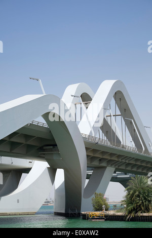 Modern Sheikh Zayed Bridge designed by Zaha Hadid in Abu Dhabi United Arab Emirates Stock Photo