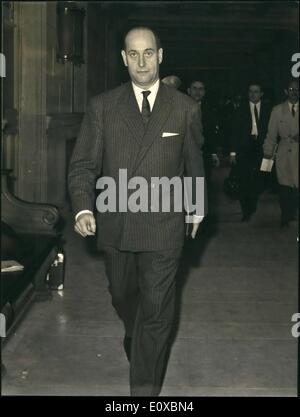 Feb. 02, 1966 - Case: Chief of Police Criminal Department summoned by examining magistrate: Inspector Bouvier, Chief of the Police Criminal Department was questioned by examining magistrate Zollinger in connection with the Ben Barka case today. Photo shows Inspector Bouvier pictured in the Lobby of the law courts. Stock Photo